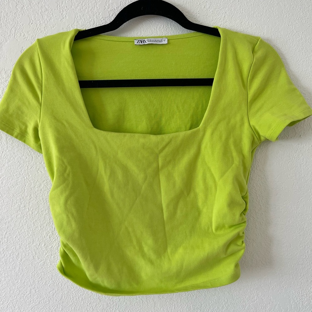 💎3/$15 Zara womens lime green crop top, medium